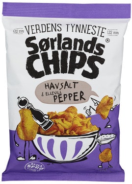 Bilde: © Sørlandschips / Oda Sørlandschips Verdens Tynneste Havsalt & Pepper