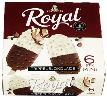 Bilde: © Diplom-Is / Oda Diplom-Is Royal Trippel Sjokolade Mini 6stk