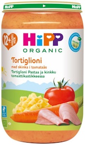 Hipp Tortiglioni med Skinke i Tomatsaus Fra 12 mnd, Økologisk