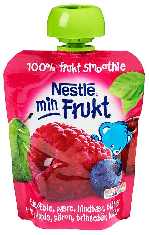 Nestlé Min Frukt Eple, Pære, Bringebær og Blåbær Fra 6 mnd