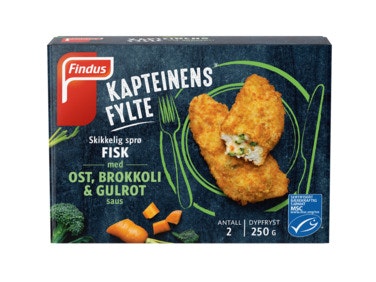 Bilde: © Findus / Oda Findus Kapteinens Fylte med Ost, Brokkoli & Gulrot