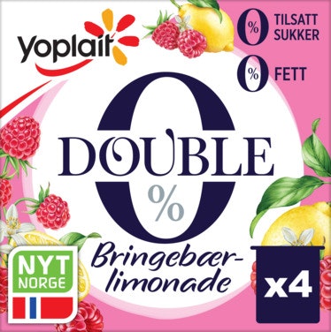 Bilde: © Yoplait / Oda Yoplait 00% Bringebær & Limonade 4 x 125g