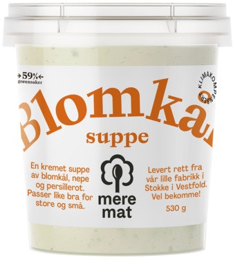 Bilde: © Mere Mat / Oda Mere Mat Blomkålsuppe Med Nepe & Persillerot 530 g