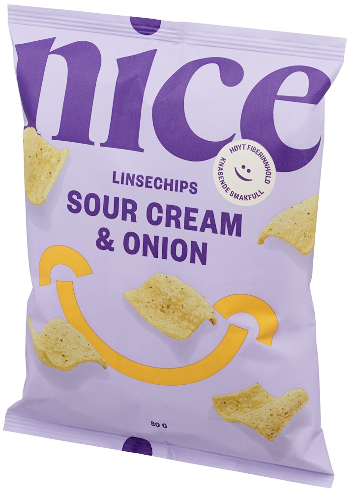 Nice Linsechips Sour Cream & Onion 80 g