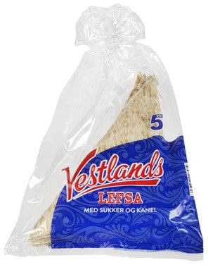 Bilde: © Vestlandslefsa / Oda Vestlandslefsa Vestlandslefsa med Sukker og Kanel 5 stk
