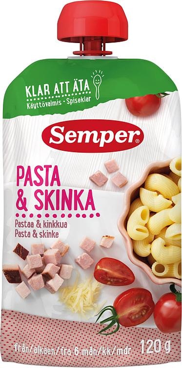 Semper Pasta & skinke spiseklar Fra 6 mnd