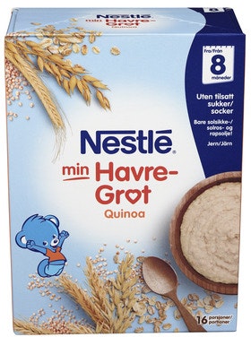 Bilde: © Nestlé / Oda Nestlé Min Havregrøt med Quinoa Fra 8 mnd