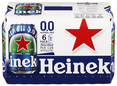Heineken Heineken 0.0% Boks Alkoholfri, 6 x 0,33l, 1,98 l