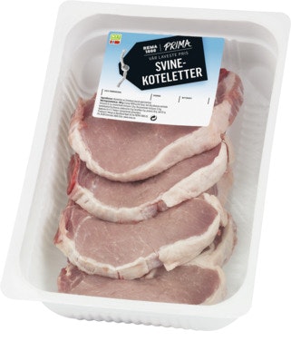 Bilde: © Prima Lavpris / Oda Prima Lavpris Svinekoteletter 4 stk