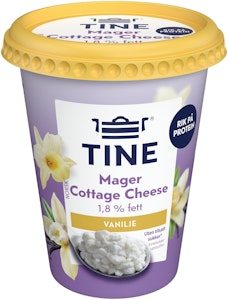 Tine Cottage Cheese vanilje Mager, uten tilsatt sukker