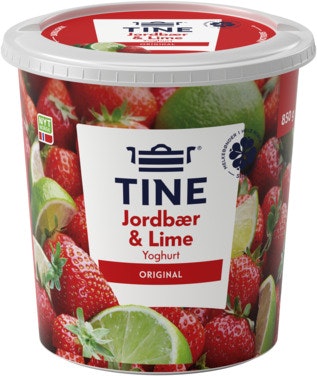 Bilde: © Tine / Oda Tine Yoghurt Jordbær & Lime