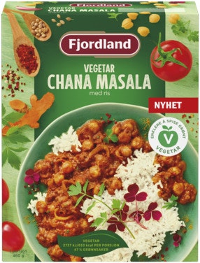 Bilde: © Fjordland / Oda Fjordland Vegetar Chana Masala Med ris