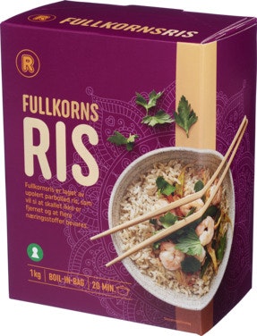 Bilde: © REMA 1000 / Oda REMA 1000 Fullkornsris Boil-in-bag 8x125g
