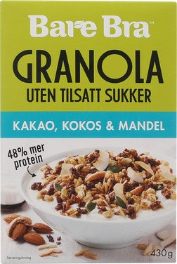 Bilde: © Bare Bra / Oda Bare Bra Supergranola Protein Kakao Kokos & Mandel