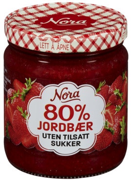 Nora Nora Jordbær Uten tilsatt sukker
