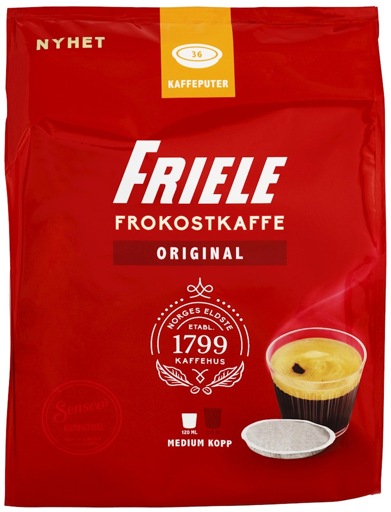 Senseo Friele Medium kopp Kaffeputer, 36 stk