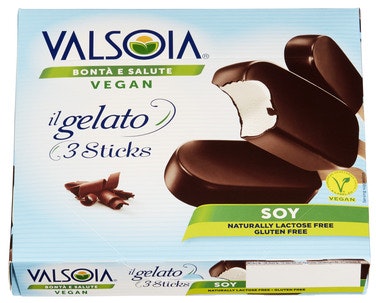 Valsoia Gelato Pinneis med Sjokolade Vegansk, 3stk