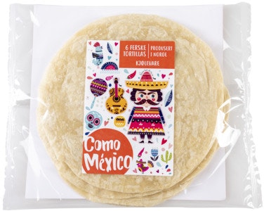 Como Mexico Fersk Hvetetortilla 6stk, 22cm