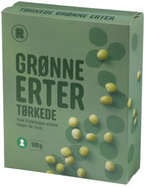 Bilde: © REMA 1000 / Oda REMA 1000 Tørkede Erter Grønne