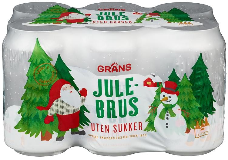 Grans Bryggeri Grans Julebrus Uten Sukker 6 x 0,33L