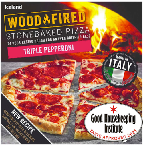 Iceland Triple Pepperoni Stonebaked Pizza, 357 g