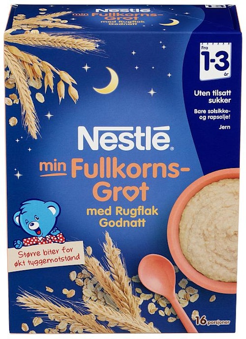 Nestlé Min Fullkornsgrøt med Rugflak Godnatt Fra 1-3 år
