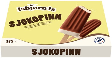 Bilde: © Isbjørn Is / Oda Isbjørn Is Sjokopinn Vanilje 10 stk