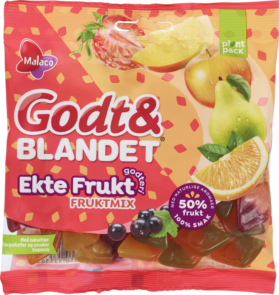 Malaco Godt & Blandet Ekte Frukt Fruktmix