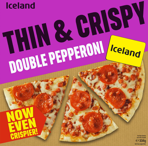 Iceland Dobbel Pepperoni Pizza Thin & Crispy