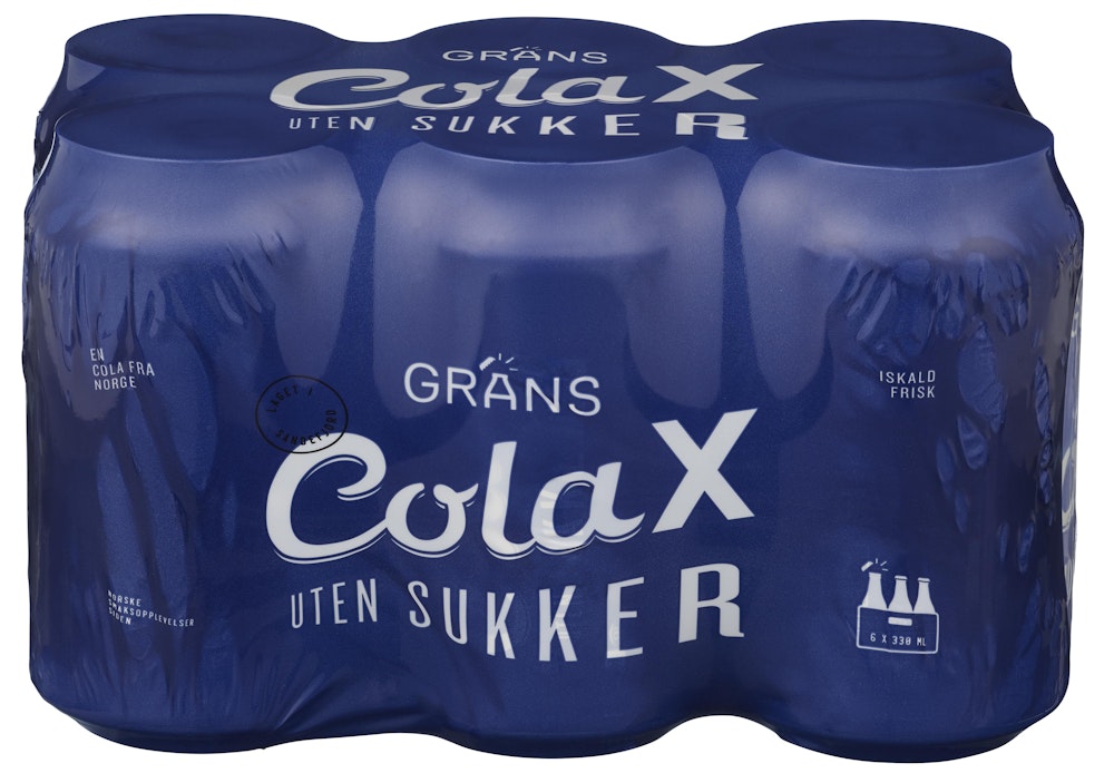 Cola X Uten Sukker 6 x 0,33L, 1,98 l