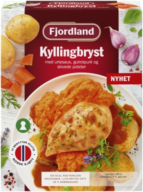 Bilde: © Fjordland / Oda Fjordland Kyllingbryst Med Urtesaus & Sitronmarinerte Poteter