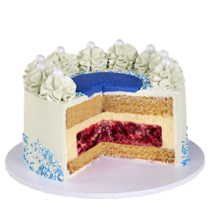 Cakes by Hancock Ostekake med Bringebærfyll Bursdagskake Blå, 15 cm, 4-6 porsjoner
