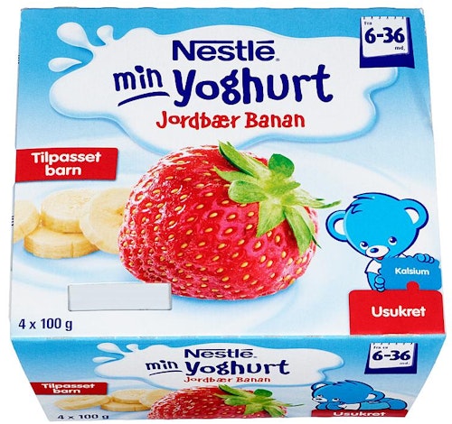 Nestlé Min Yoghurt Banan & Jordbær Fra 6 mnd