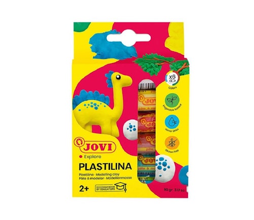Global hobby og kunst AS Jovi Plastilina Sett med 6 farger