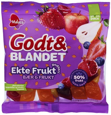 Bilde: © Malaco / Oda Malaco Godt & Blandet Ekte Frukt & Bær