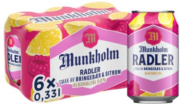 Munkholm Radler Bringebær & Sitron 6 x 0,33l
