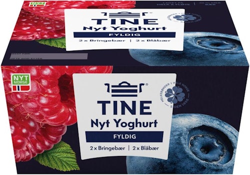 Tine Nyt Yoghurt Blåbær & Bringebær 4x125g