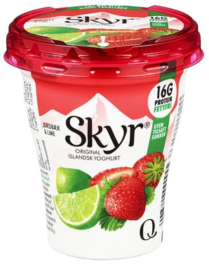 Bilde: © Q-meieriene / Oda Q-meieriene Skyr Jordbær & Lime