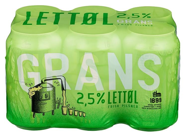 Grans Bryggeri Grans Lettøl 6 x 0,33l