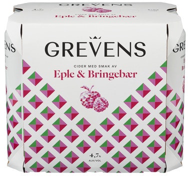 Bilde: © Grevens / Oda Grevens Grevens Eple & Bringebær 6 x 0,5l