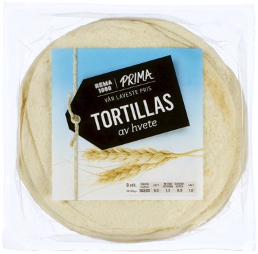 Bilde: © Prima / Oda Prima Tortillas Hvete 8stk, 20cm