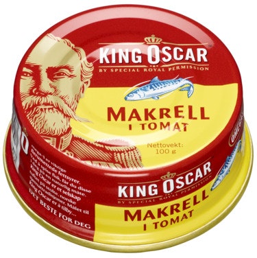 Bilde: © King Oscar / Oda King Oscar Makrell i Tomat 90 g