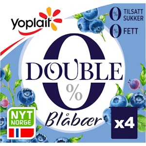 Yoplait 00% Blåbær, 4x124g