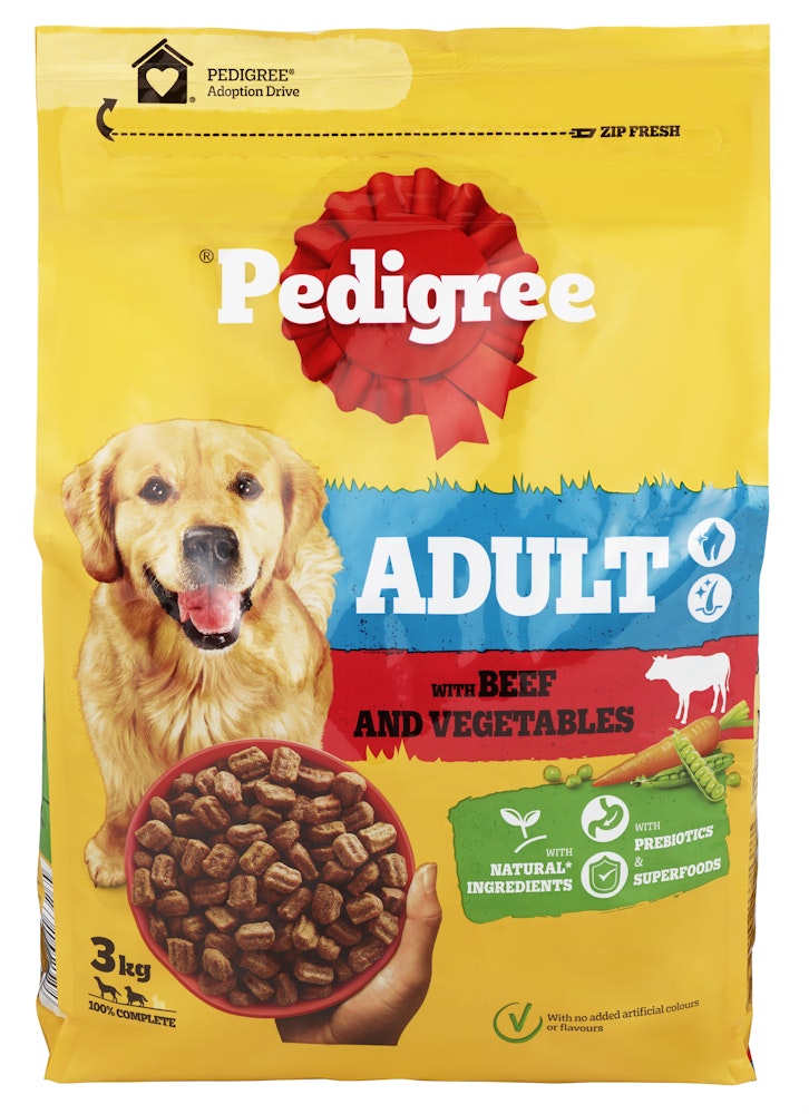 Pedigree Adult Tørrfôr til Hunder Okse og Grønnsaker