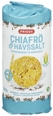 Bilde: © Friggs / Oda Friggs Maiskaker Chia & Havsalt 130 g