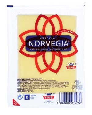 Bilde: © Tine / Oda Tine Norvegia Original 27% Skivet, 200 x 15 g