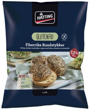 Bilde: © Hatting / Oda Hatting Glutenfrie Fiberrundstykker 4 stk