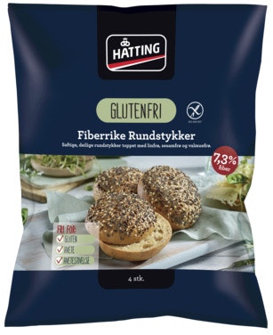 Hatting Glutenfrie Fiberrundstykker 4 stk