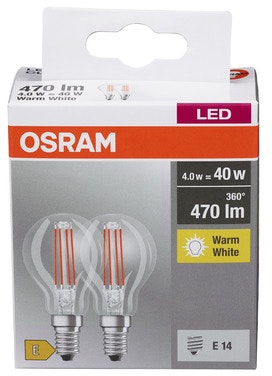 Bilde: © Osram / Oda Osram Led Cl P 40 Klar E14 2pk