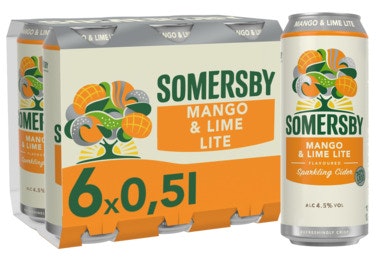 Bilde: © Somersby / Oda Somersby Somersby Mango Lime Lite 6 x 0,50 l